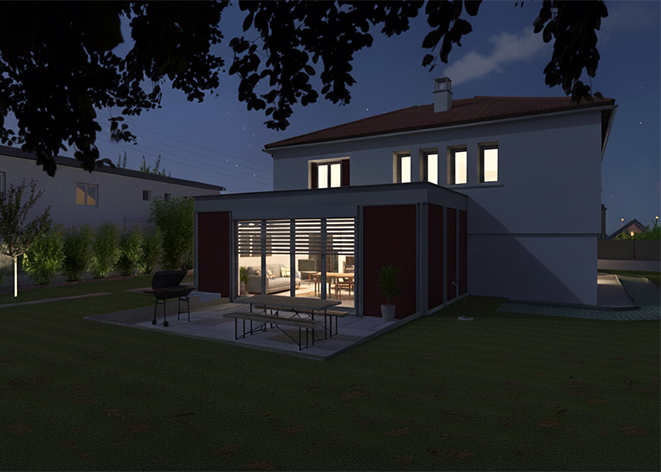 VUE 3D JARDIN NUIT